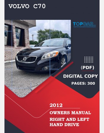 volvo c70 2012 owners manual rhd & lhd